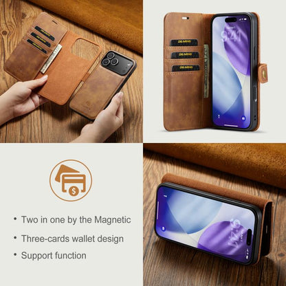 For iPhone 17 Pro Max DG.MING Crazy Horse Texture Detachable Magnetic Leather Phone Case(Brown) by DG.MING