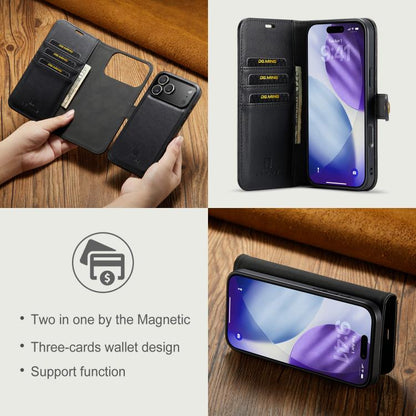 For iPhone 17 Pro Max DG.MING Crazy Horse Texture Detachable Magnetic Leather Phone Case(Black) by DG.MING