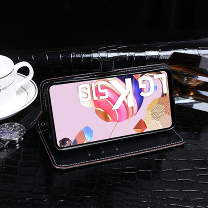 For LG K51S idewei Crocodile Texture Horizontal Flip Leather Case with Holder & Card Slots & Wallet(Dark Blue) by idewei