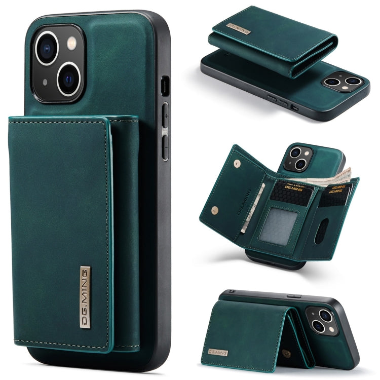 For iPhone 15 DG.MING M1 Series 3-Fold Multi Card Wallet Leather Phone Case(Green) by DG.MING