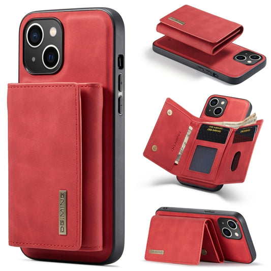 For iPhone 15 Plus DG.MING M1 Series 3-Fold Multi Card Wallet Leather Phone Case(Red) by DG.MING
