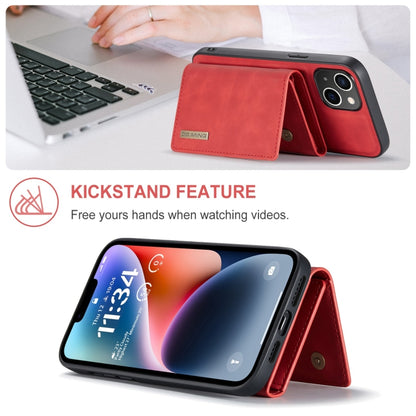For iPhone 15 Plus DG.MING M1 Series 3-Fold Multi Card Wallet Leather Phone Case(Red) by DG.MING