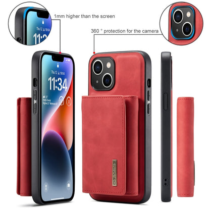 For iPhone 15 Plus DG.MING M1 Series 3-Fold Multi Card Wallet Leather Phone Case(Red) by DG.MING