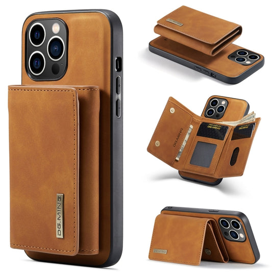 For iPhone 15 Pro DG.MING M1 Series 3-Fold Multi Card Wallet Leather Phone Case(Brown) by DG.MING
