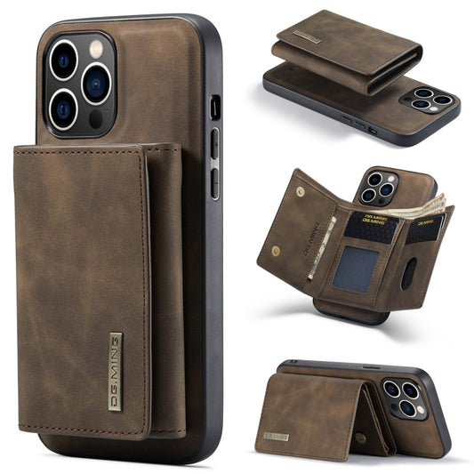 For iPhone 15 Pro DG.MING M1 Series 3-Fold Multi Card Wallet Leather Phone Case(Coffee) by DG.MING