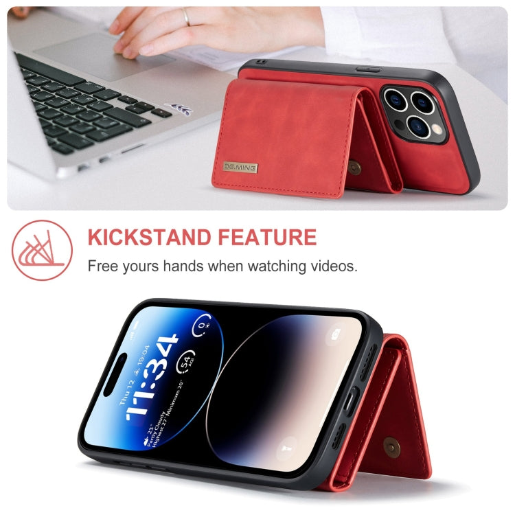 For iPhone 15 Pro DG.MING M1 Series 3-Fold Multi Card Wallet Leather Phone Case(Red) by DG.MING