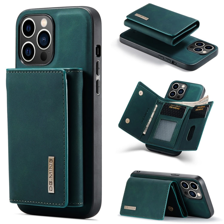 For iPhone 15 Pro DG.MING M1 Series 3-Fold Multi Card Wallet Leather Phone Case(Green) by DG.MING