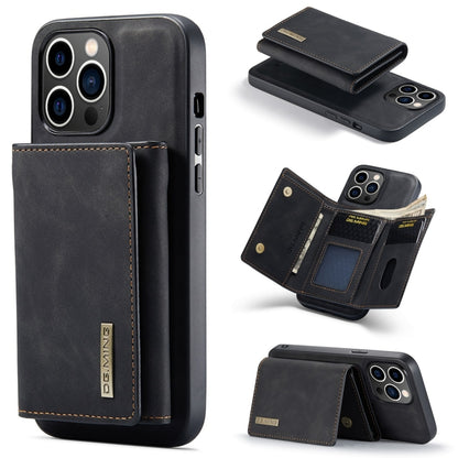 For iPhone 15 Pro Max DG.MING M1 Series 3-Fold Multi Card Wallet Leather Phone Case(Black) by DG.MING