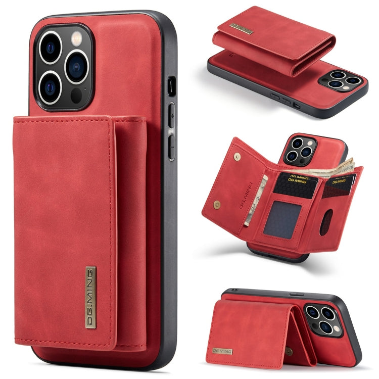 For iPhone 15 Pro Max DG.MING M1 Series 3-Fold Multi Card Wallet Leather Phone Case(Red) by DG.MING