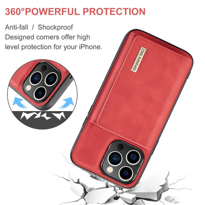 For iPhone 15 Pro Max DG.MING M1 Series 3-Fold Multi Card Wallet Leather Phone Case(Red) by DG.MING