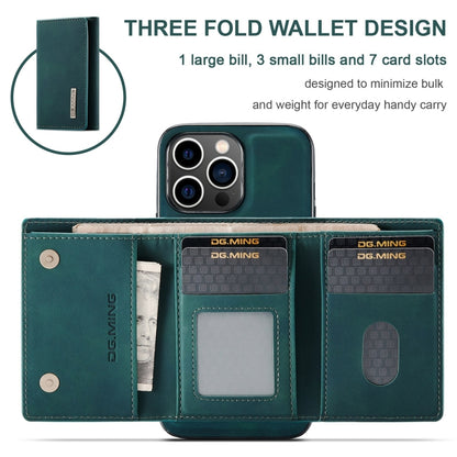 For iPhone 15 Pro Max DG.MING M1 Series 3-Fold Multi Card Wallet Leather Phone Case(Green) by DG.MING