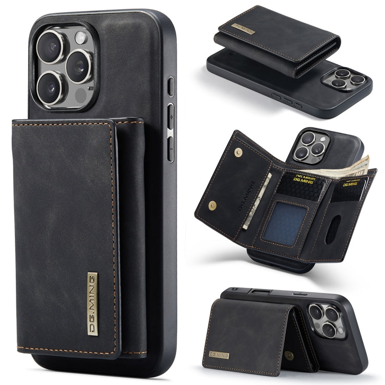 For iPhone 16 Pro Max DG.MING M1 Series 3-Fold Multi Card Wallet Leather Phone Case(Black) by DG.MING