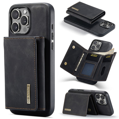 For iPhone 16 Pro Max DG.MING M1 Series 3-Fold Multi Card Wallet Leather Phone Case(Black) by DG.MING
