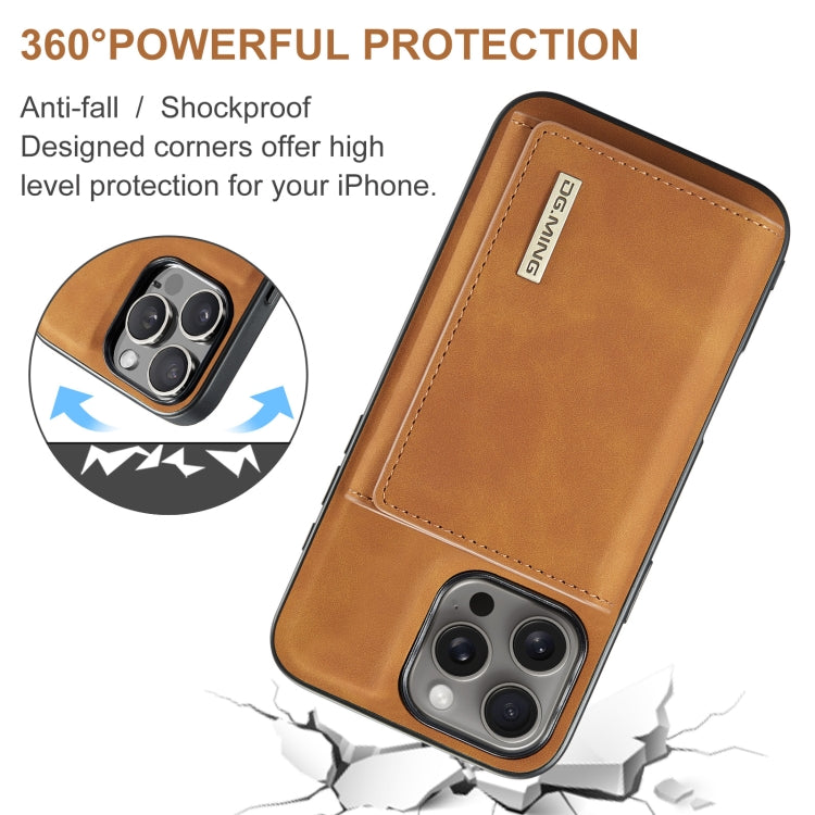 For iPhone 16 Pro Max DG.MING M1 Series 3-Fold Multi Card Wallet Leather Phone Case(Brown) by DG.MING