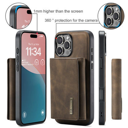 For iPhone 16 Pro Max DG.MING M1 Series 3-Fold Multi Card Wallet Leather Phone Case(Coffee) by DG.MING