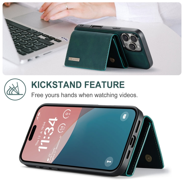 For iPhone 16 Pro Max DG.MING M1 Series 3-Fold Multi Card Wallet Leather Phone Case(Green) by DG.MING
