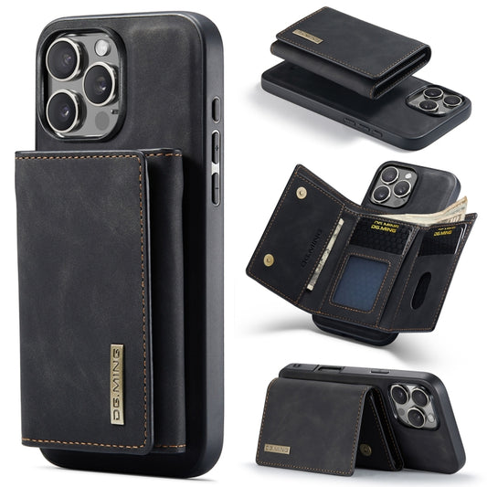For iPhone 16 Pro DG.MING M1 Series 3-Fold Multi Card Wallet Leather Phone Case(Black) by DG.MING