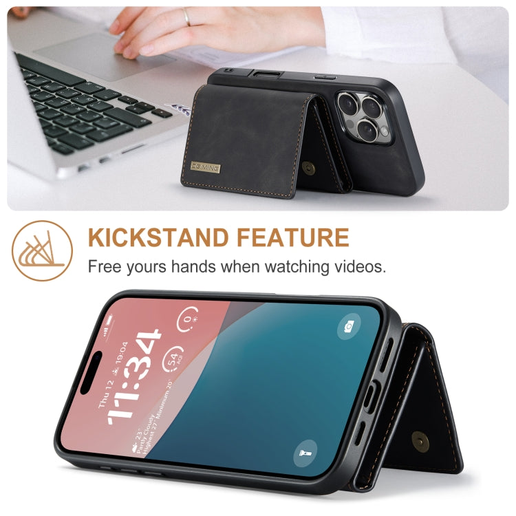 For iPhone 16 Pro DG.MING M1 Series 3-Fold Multi Card Wallet Leather Phone Case(Black) by DG.MING