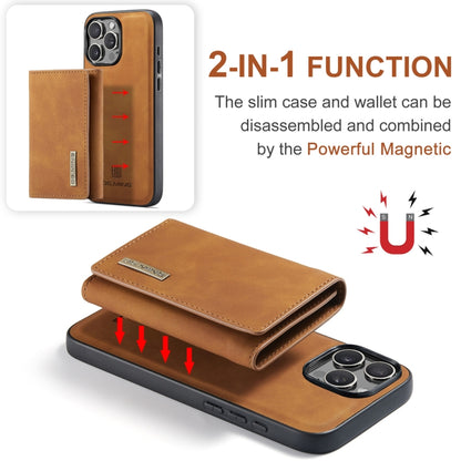 For iPhone 16 Pro DG.MING M1 Series 3-Fold Multi Card Wallet Leather Phone Case(Brown) by DG.MING