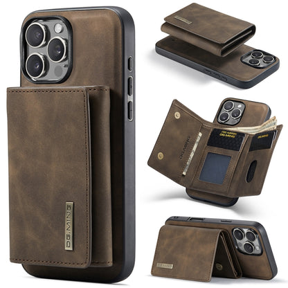 For iPhone 16 Pro DG.MING M1 Series 3-Fold Multi Card Wallet Leather Phone Case(Coffee) by DG.MING