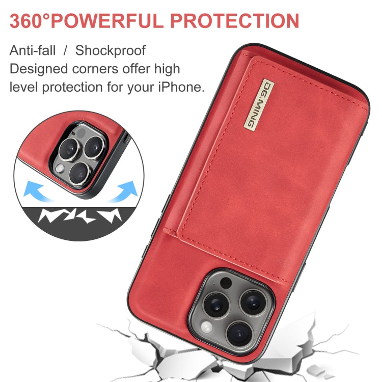 For iPhone 16 Pro DG.MING M1 Series 3-Fold Multi Card Wallet Leather Phone Case(Red) by DG.MING