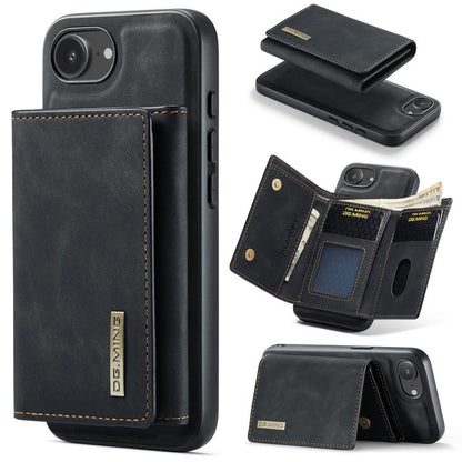 For iPhone 16e DG.MING M1 Series 3-Fold Multi Card Wallet Leather Phone Case(Black) by DG.MING