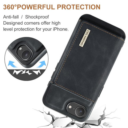 For iPhone 16e DG.MING M1 Series 3-Fold Multi Card Wallet Leather Phone Case(Black) by DG.MING