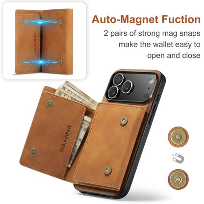 For iPhone 17 Pro Max DG.MING M1 Series 3-Fold Multi Card Wallet Leather Phone Case(Brown) by DG.MING