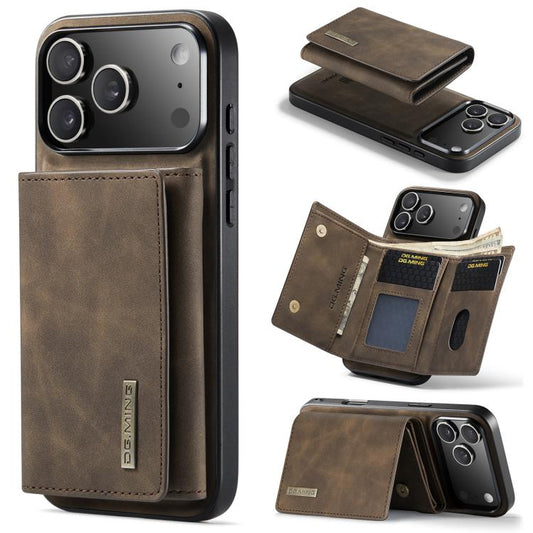 For iPhone 17 Pro Max DG.MING M1 Series 3-Fold Multi Card Wallet Leather Phone Case(Coffee) by DG.MING