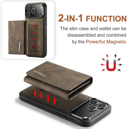 For iPhone 17 Pro DG.MING M1 Series 3-Fold Multi Card Wallet Leather Phone Case(Coffee) by DG.MING