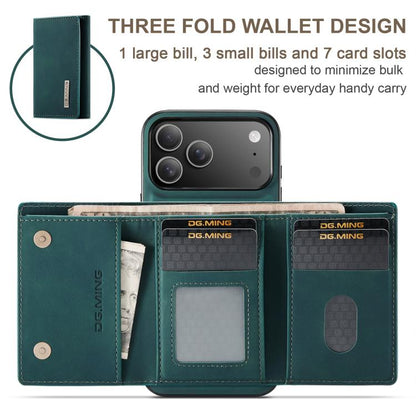 For iPhone 17 Pro DG.MING M1 Series 3-Fold Multi Card Wallet Leather Phone Case(Green) by DG.MING