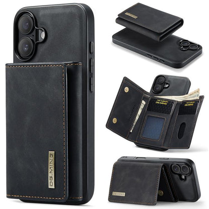 For iPhone 17 DG.MING M1 Series 3-Fold Multi Card Wallet Leather Phone Case(Black) by DG.MING