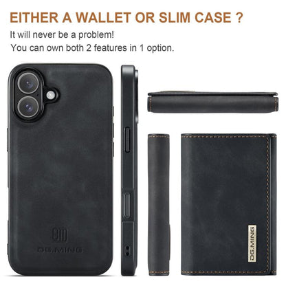 For iPhone 17 DG.MING M1 Series 3-Fold Multi Card Wallet Leather Phone Case(Black) by DG.MING