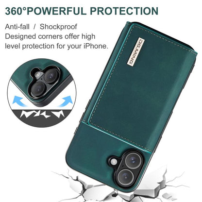 For iPhone 17 DG.MING M1 Series 3-Fold Multi Card Wallet Leather Phone Case(Green) by DG.MING
