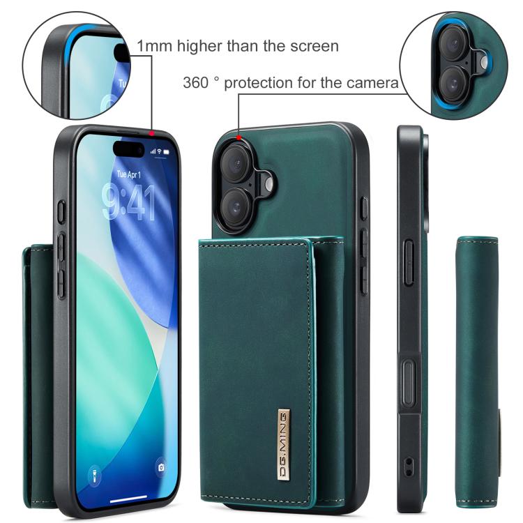 For iPhone 17 DG.MING M1 Series 3-Fold Multi Card Wallet Leather Phone Case(Green) by DG.MING