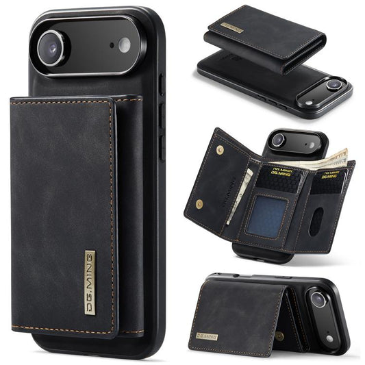 For iPhone Air DG.MING M1 Series 3-Fold Multi Card Wallet Leather Phone Case(Black) by DG.MING