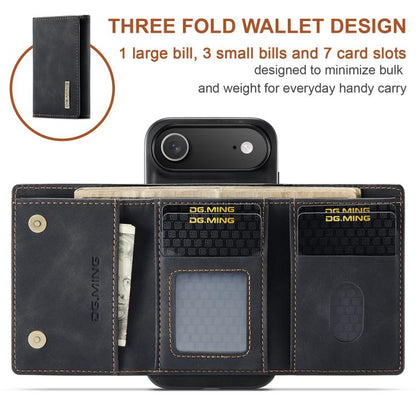 For iPhone Air DG.MING M1 Series 3-Fold Multi Card Wallet Leather Phone Case(Black) by DG.MING