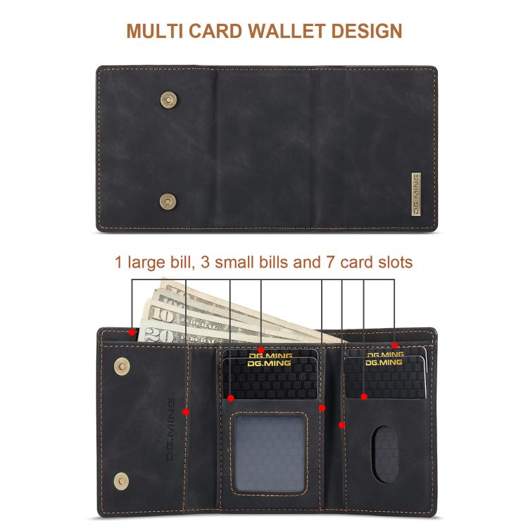 For iPhone Air DG.MING M1 Series 3-Fold Multi Card Wallet Leather Phone Case(Black) by DG.MING