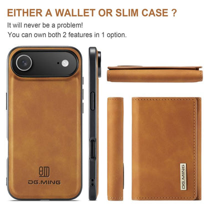 For iPhone Air DG.MING M1 Series 3-Fold Multi Card Wallet Leather Phone Case(Brown) by DG.MING