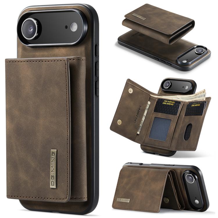 For iPhone Air DG.MING M1 Series 3-Fold Multi Card Wallet Leather Phone Case(Coffee) by DG.MING