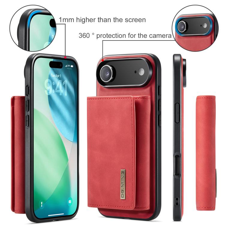 For iPhone Air DG.MING M1 Series 3-Fold Multi Card Wallet Leather Phone Case(Red) by DG.MING