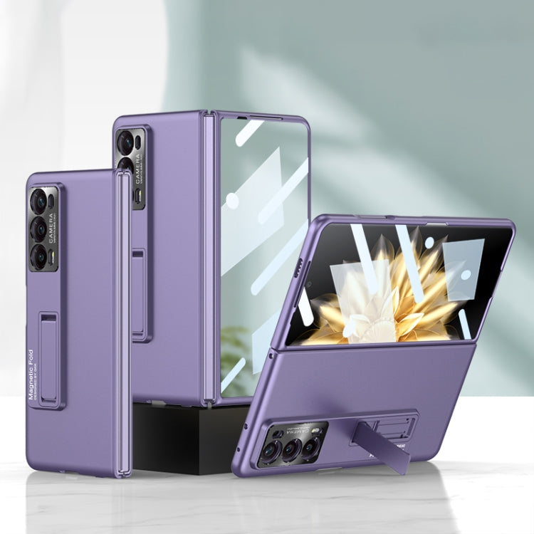 For Honor Magic V2 GKK Integrated Ultra-thin Folding Phone Case with Stand(Purple) by GKK