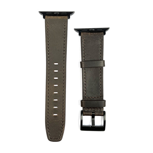 For Apple Watch 7 41mm Retro Texture Leather Watch Band(Coffee Color) by bashfashion