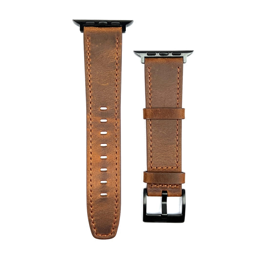 For Apple Watch 7 41mm Retro Texture Leather Watch Band(Brown) by bashfashion