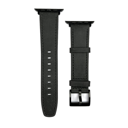 For Apple Watch 5 44mm Retro Texture Leather Watch Band(Black) by bashfashion