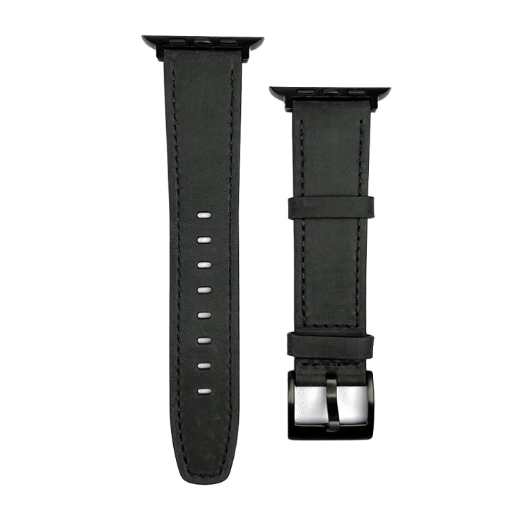For Apple Watch SE 2023 40mm Retro Texture Leather Watch Band(Black) by bashfashion