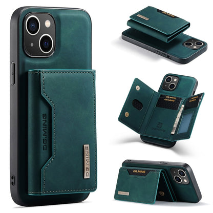For iPhone 15 Plus DG.MING M2 Series 3-Fold Card Bag Wallet Leather Phone Case(Green) by DG.MING