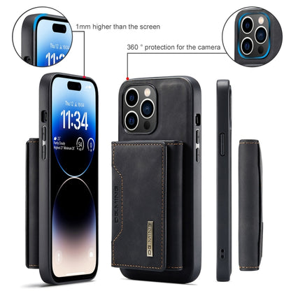 For iPhone 15 Pro Max DG.MING M2 Series 3-Fold Card Bag Wallet Leather Phone Case(Black) by DG.MING