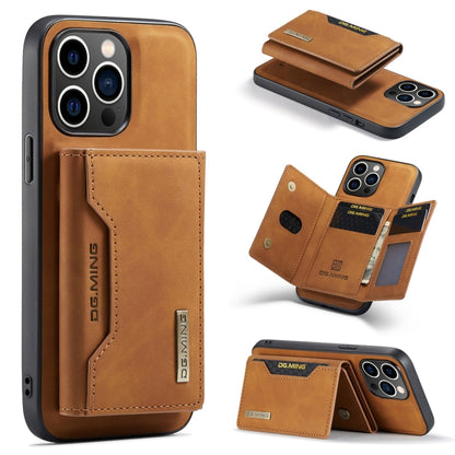 For iPhone 15 Pro Max DG.MING M2 Series 3-Fold Card Bag Wallet Leather Phone Case(Brown) by DG.MING