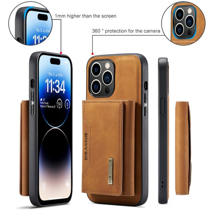 For iPhone 15 Pro Max DG.MING M2 Series 3-Fold Card Bag Wallet Leather Phone Case(Brown) by DG.MING